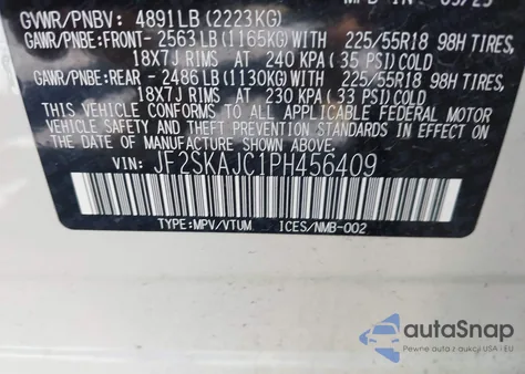 2023 Subaru Forester Sport from USA, damaged, VIN JF2SKAJC1PH456409